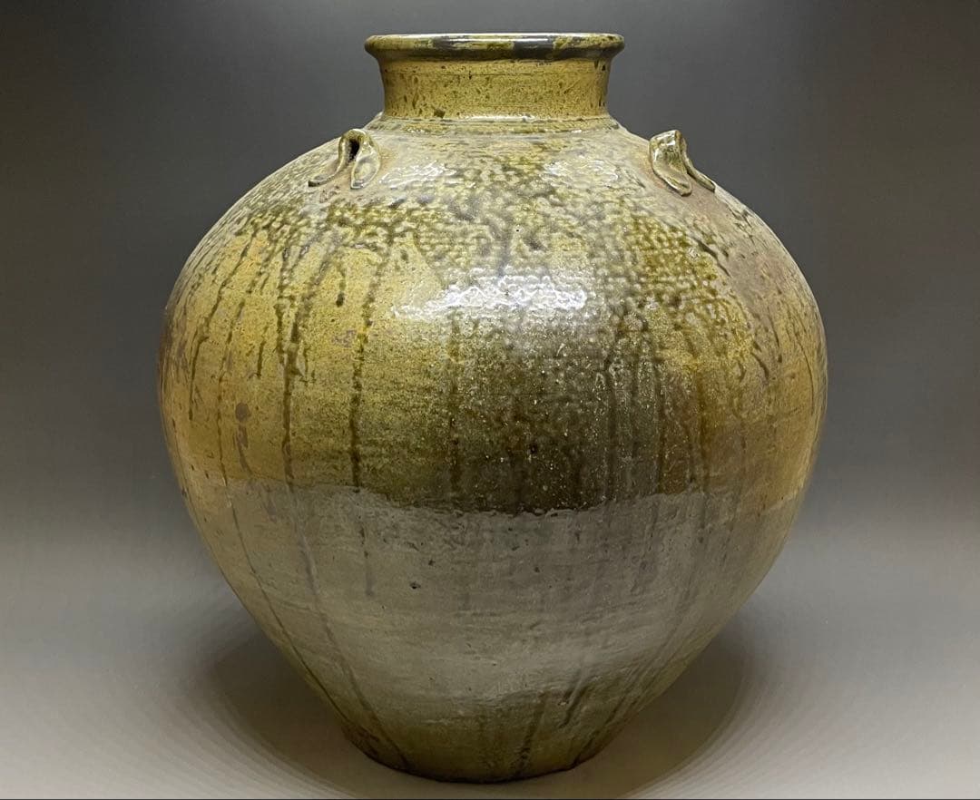 ヨシモ※プロフ必読※　呂宋壺　四耳葉茶壺　36.5cm 　T916