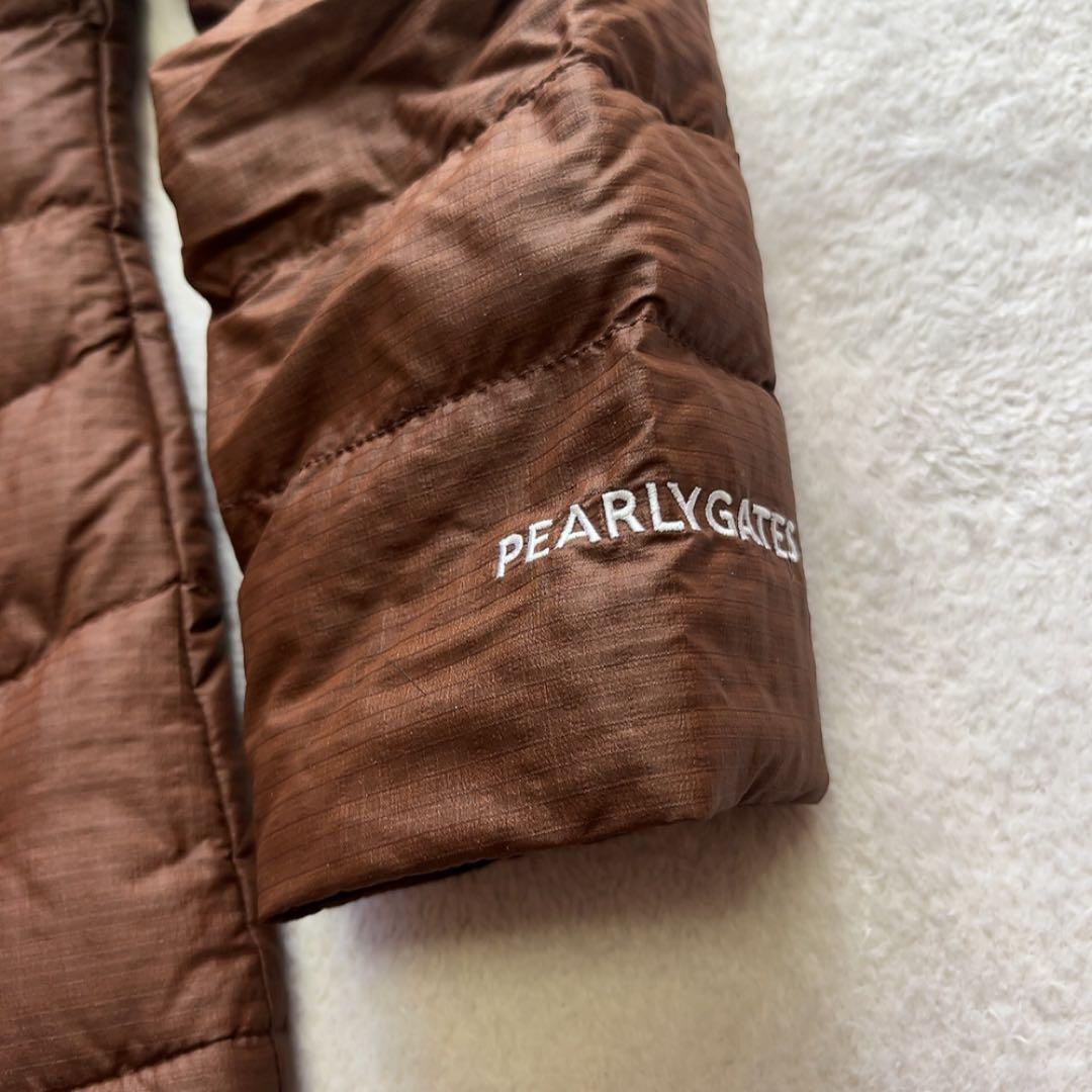 未使用級　近年　パーリーゲイツ 　ダウン　ジャケット　ベスト　フード　ブラウン