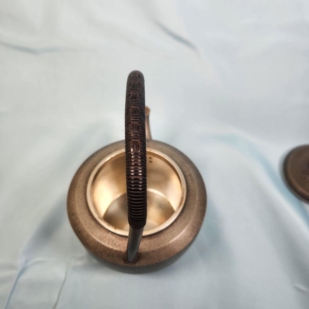 本錫 湯沸 急須 四君子文 瑪瑙 摘 継山造