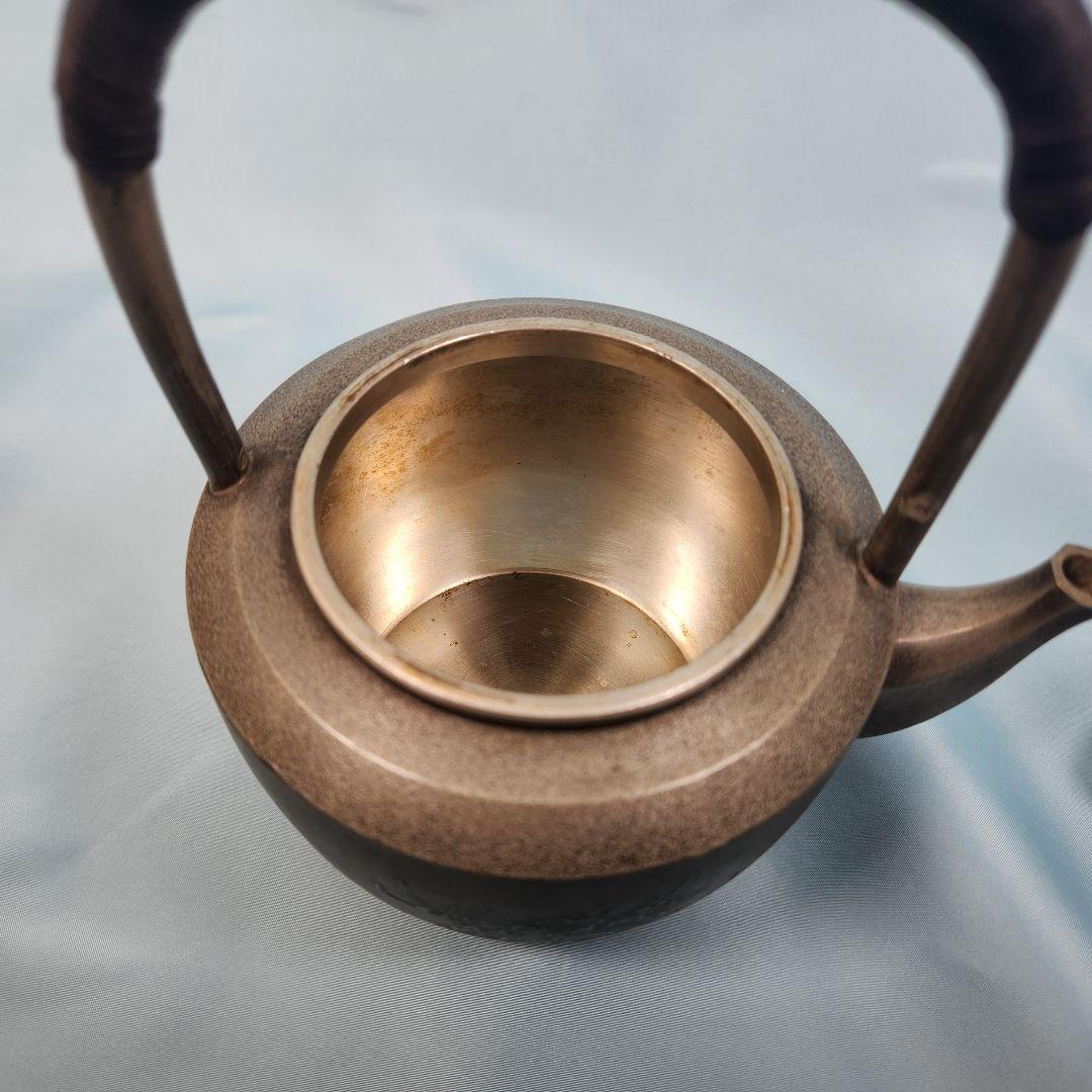 本錫 湯沸 急須 四君子文 瑪瑙 摘 継山造