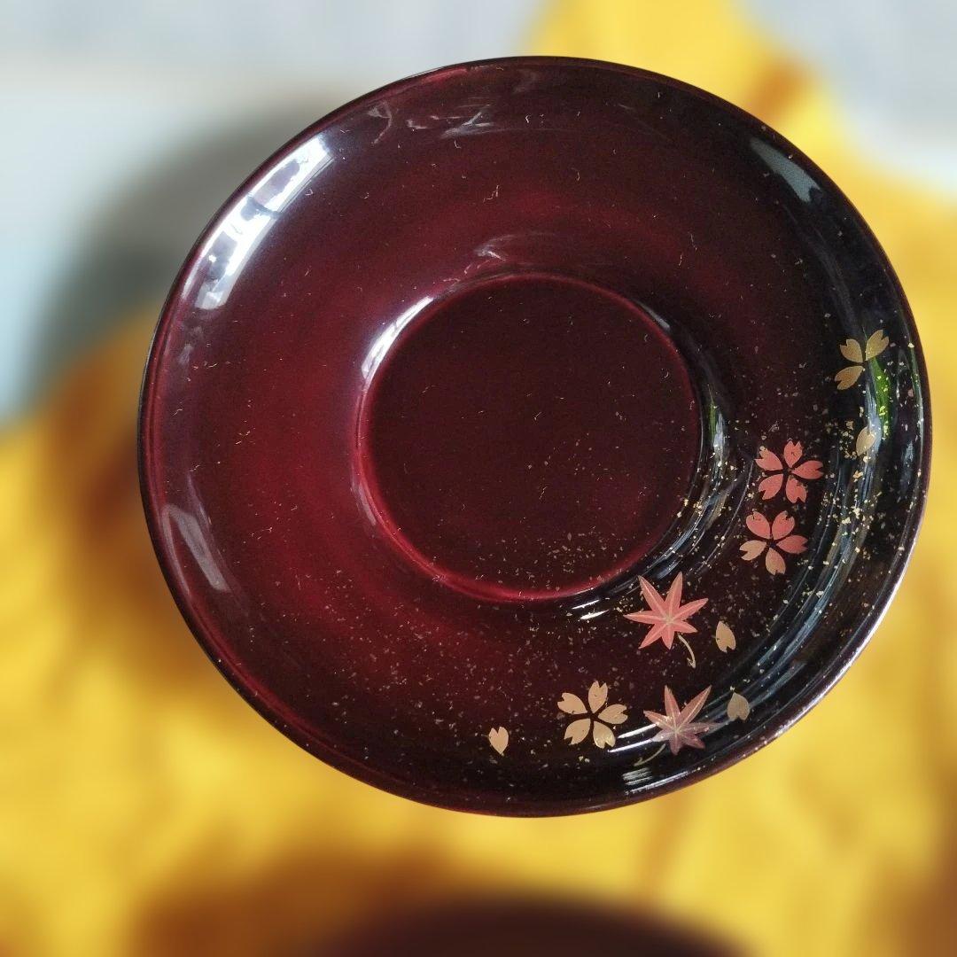 輪島塗　桜と紅葉柄　5枚(桐箱入り)