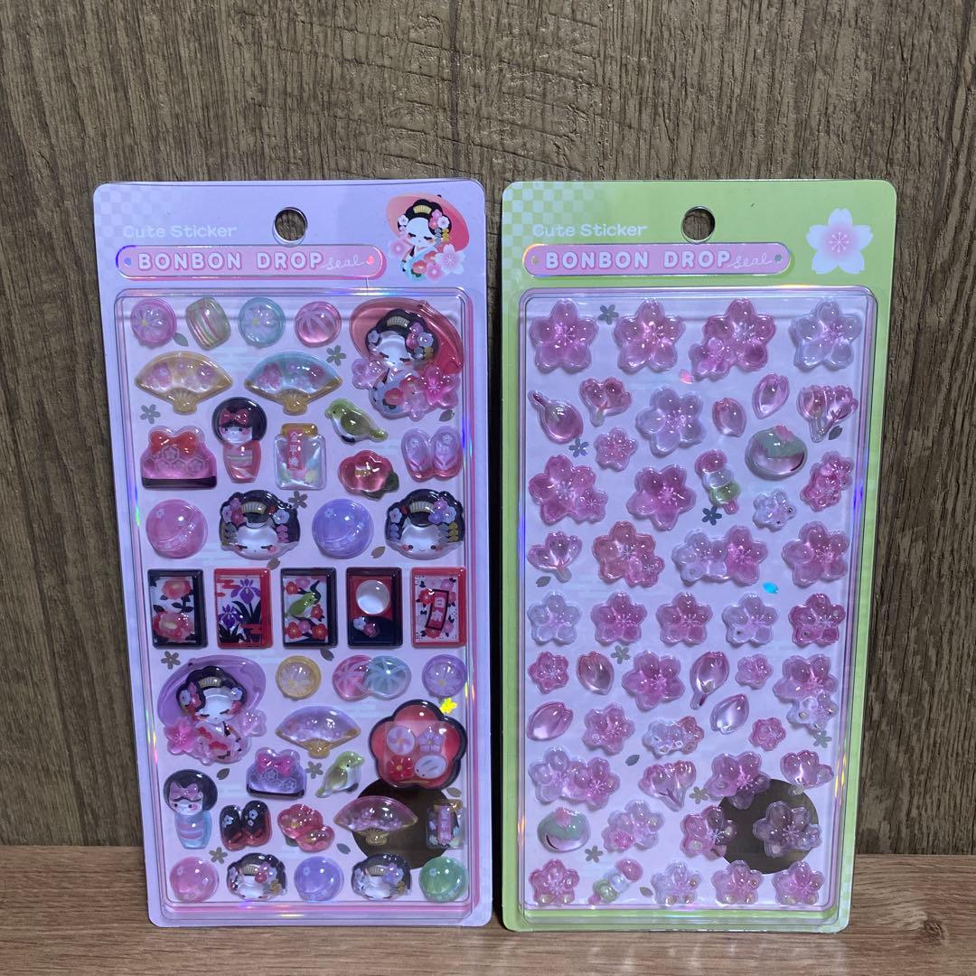 【正規品】ボンボンドロップシール　プチドロップステッカー　うるちゅる　8点