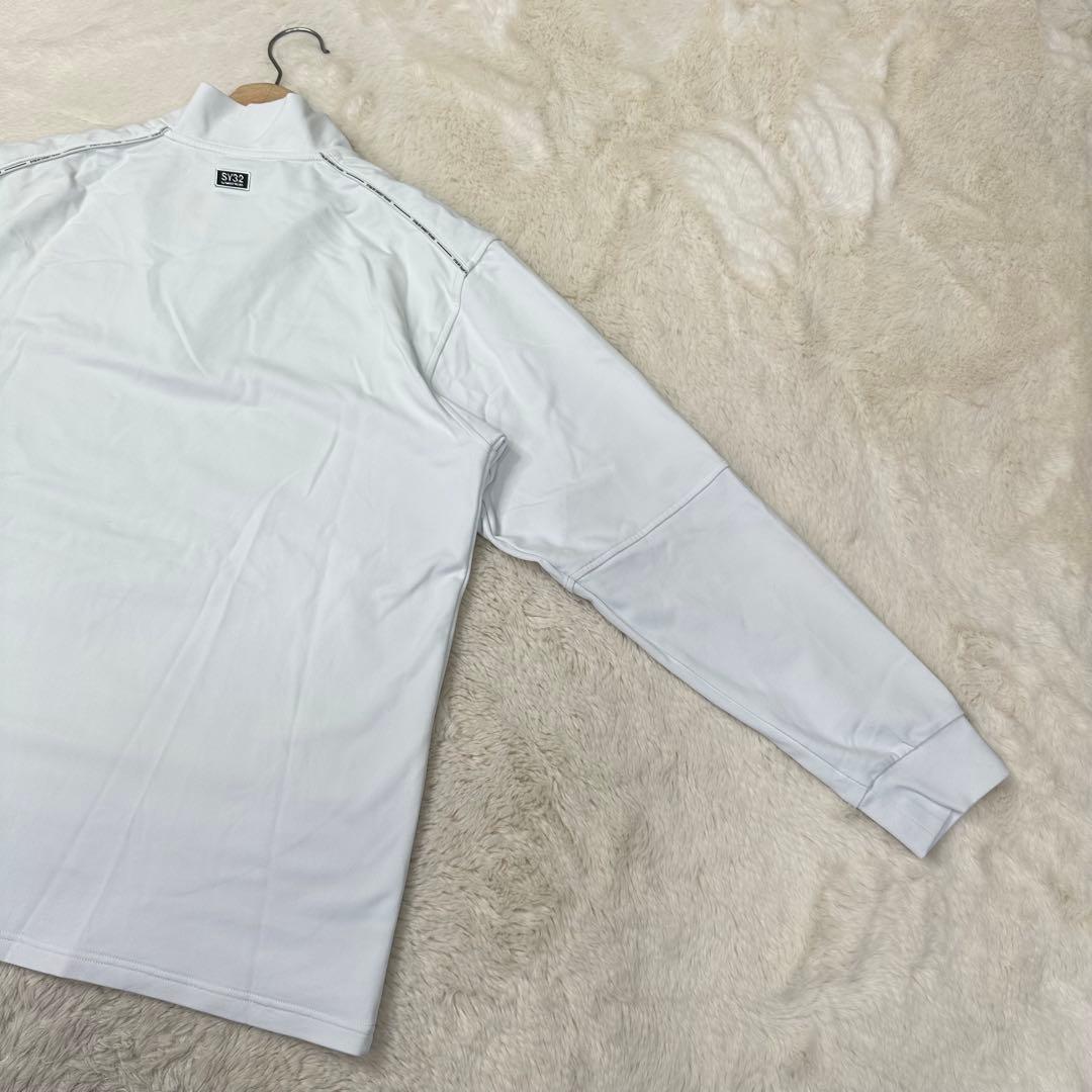 ✨美品✨SY32ゴルフ ハーフジップシャツ L ビッグロゴ 伸縮性 モックネック