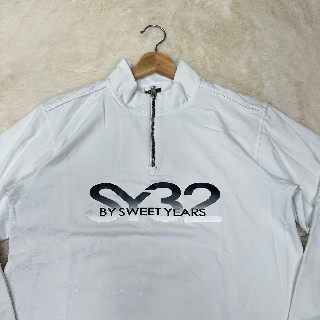 ✨美品✨SY32ゴルフ ハーフジップシャツ L ビッグロゴ 伸縮性 モックネック