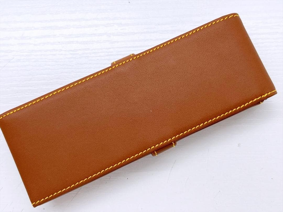 未使用　モンブラン　ロゴ　ペンケース　２本差し　ブラウン　レザー　3119579
