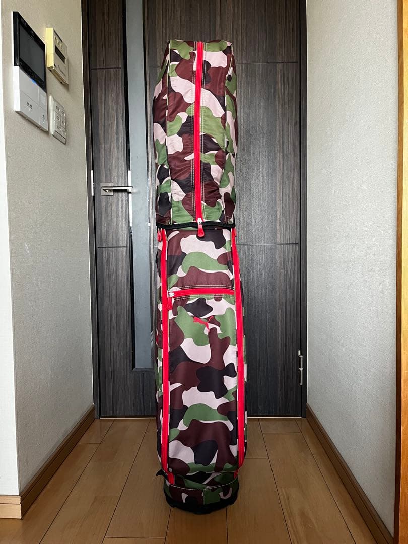 良品PUMA プーマ キャディバッグ 人気の迷彩 カモフラ柄 ゴルフバック　軽量