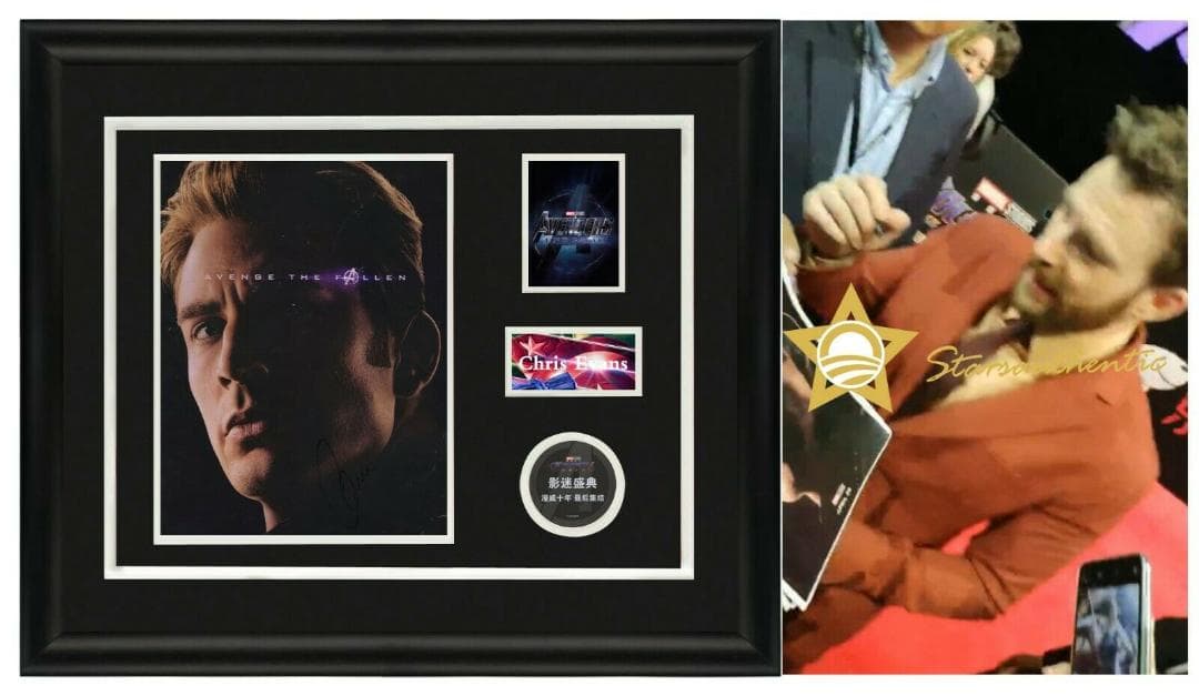 直筆サイン入り写真 クリス・エヴァンス キャプテン・アメリカ SA鑑定済