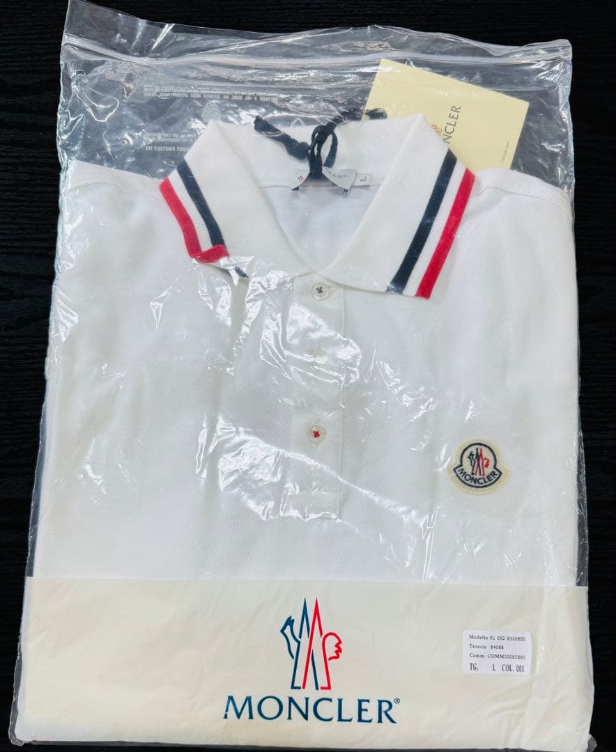 ★新品MONCLER モンクレール半袖ポロシャツ ホワイト