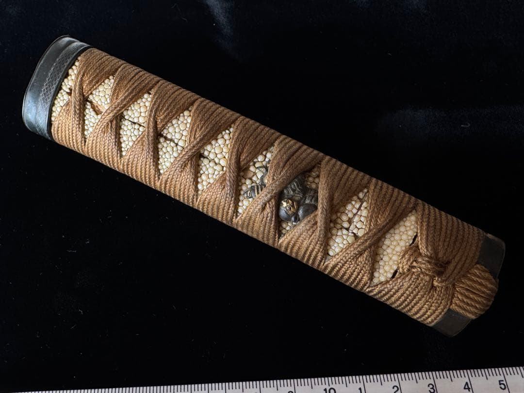 柄前 鵺退治図 柄巻 日本刀 刀装具 骨董 古美術 江戸時代 時代物