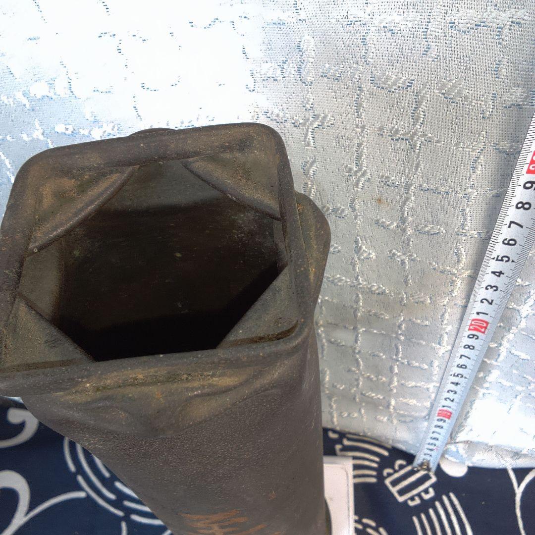 骨董４ シンプルなブラウン花瓶 高さ約30cm