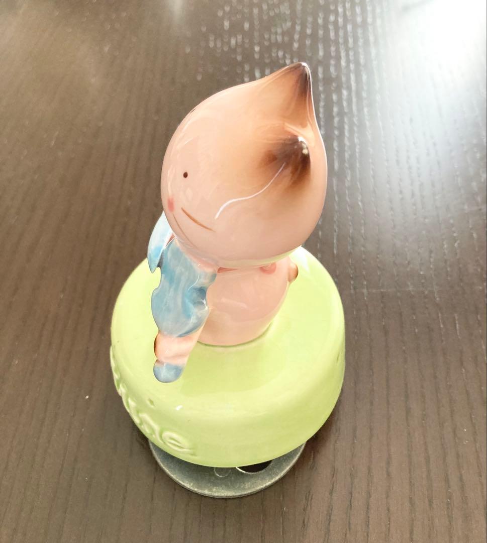 サンリオ メローチューン 陶器 置物 オルゴール 昭和 レトロ 猫