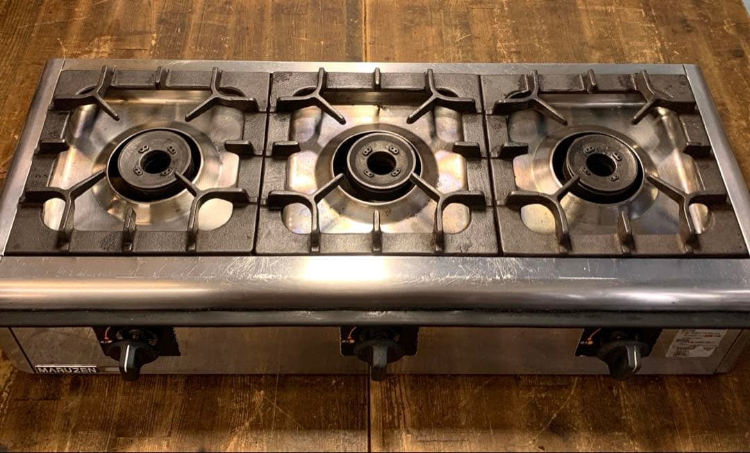 MARUZEN マルゼン ニュー飯城 3口ガステーブルコンロ LPG 卓上型