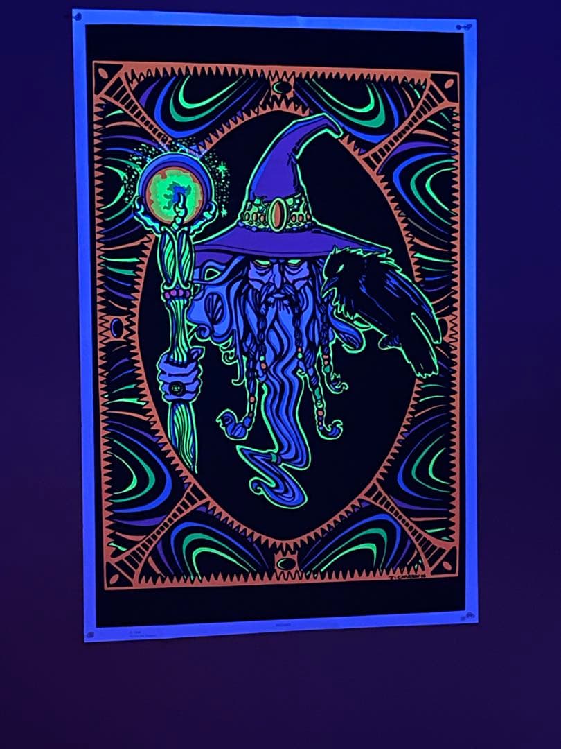 レア　新品ブラックライトポスター　ウィザードサイケデリック