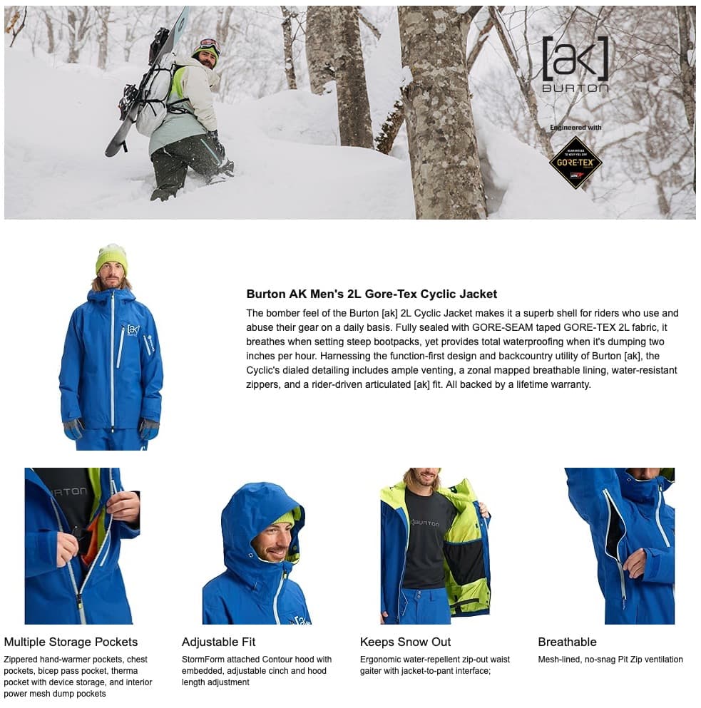 BURTON [ak] GORE-TEX スノーボードジャケット M