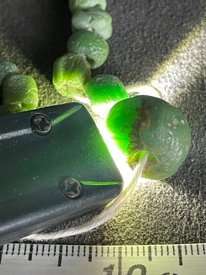 古墳期　硝子玉一連　風化　出土品　とんぼ玉