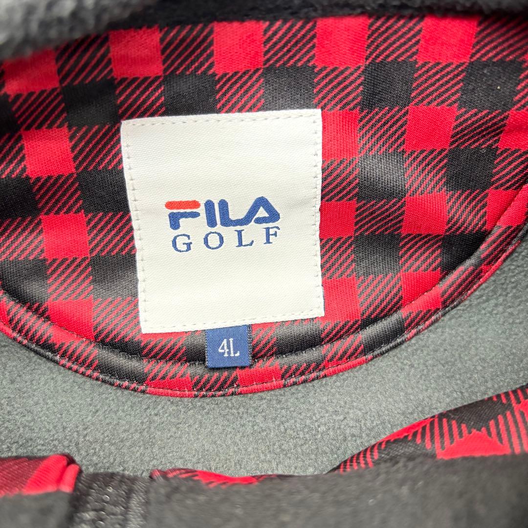 ■ 美品 FILA フィラゴルフ 裏起毛 ジップ チェック ブルゾン 4L