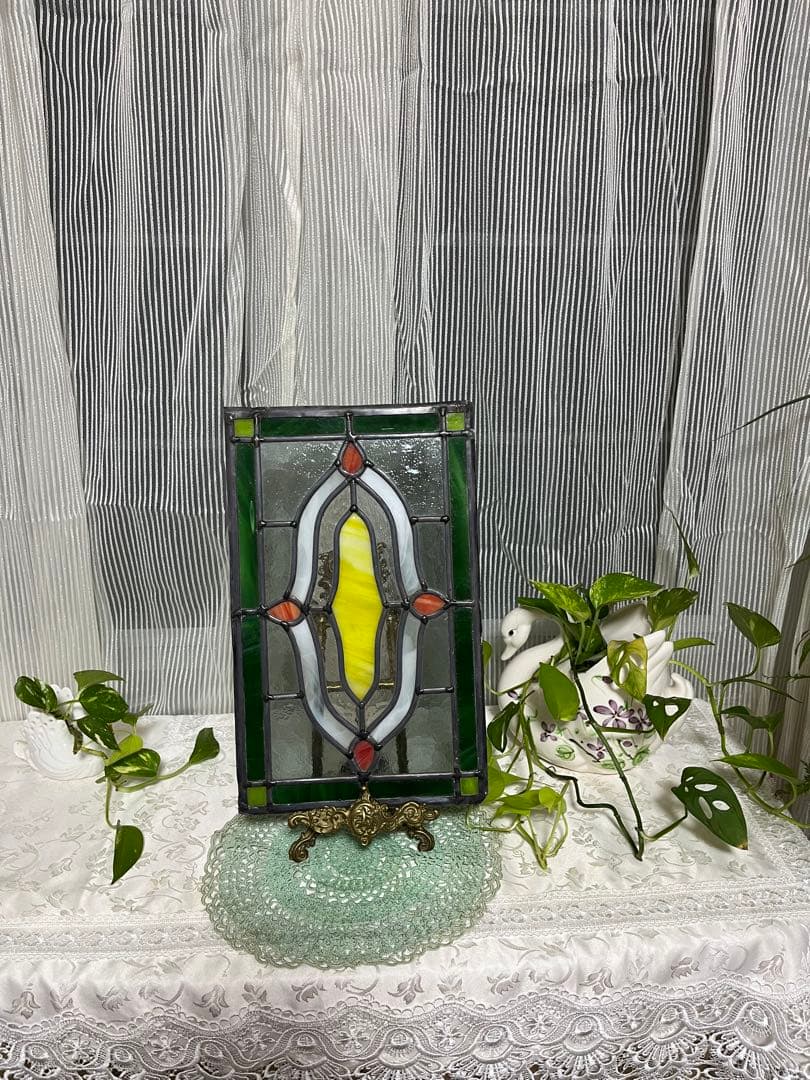 アンティーク　イギリス　ステンドグラス