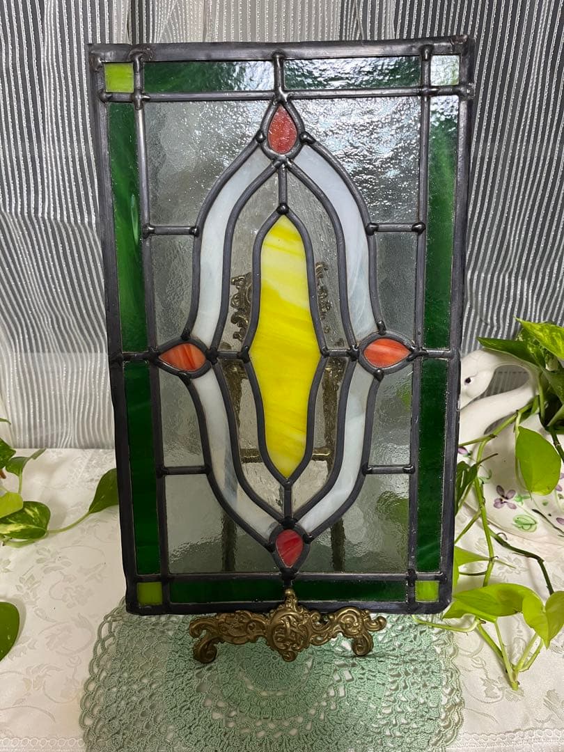 アンティーク　イギリス　ステンドグラス