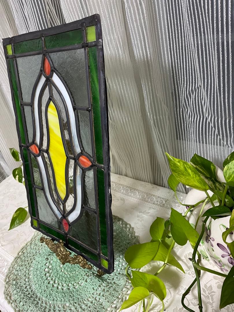 アンティーク　イギリス　ステンドグラス