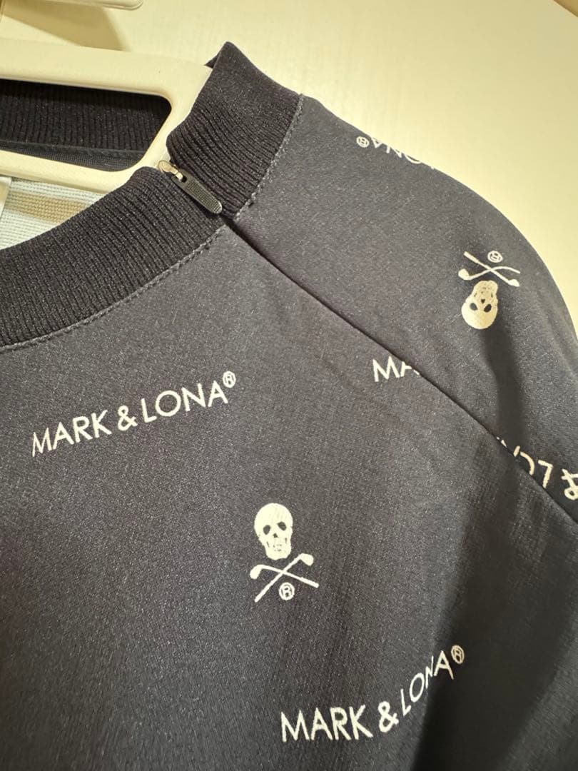 MARK & LONA ブラック　シャカシャカ　総ロゴ　上着 サイズ48