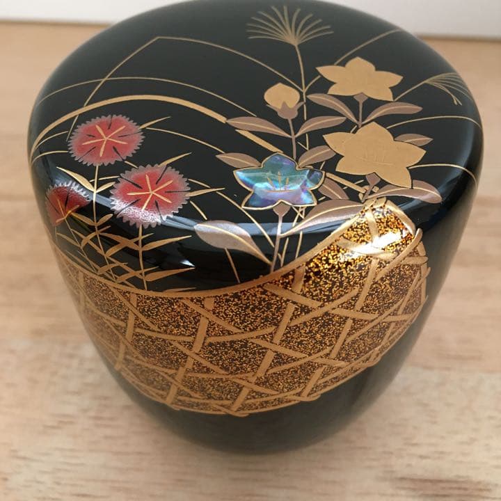 茶道具　蛇篭蒔絵　利休棗　隆佳作