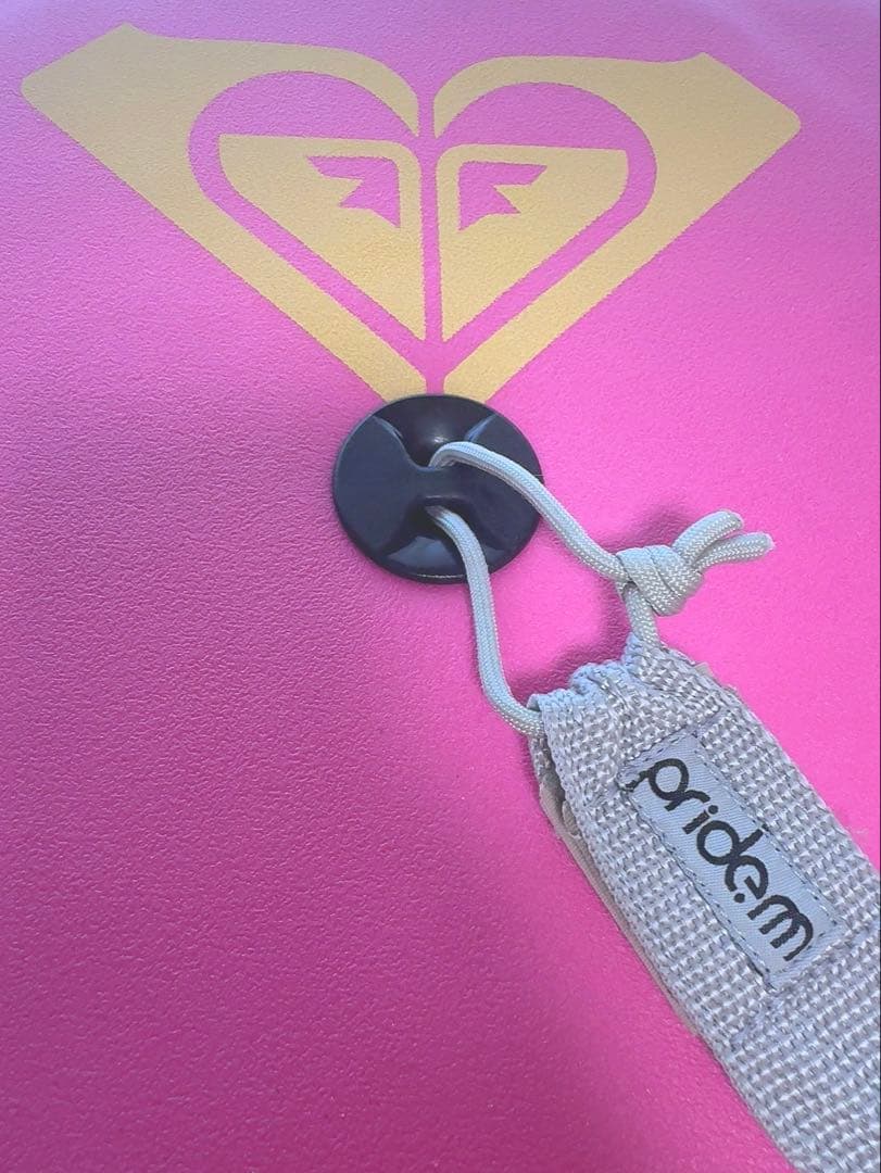 【美品】 ROXY ボディボード　リーシュコード付き　ピンク