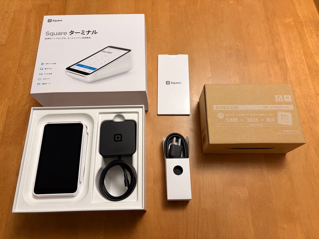 Squareターミナル　A-SKU-0609, 感熱レジロール紙20巻付