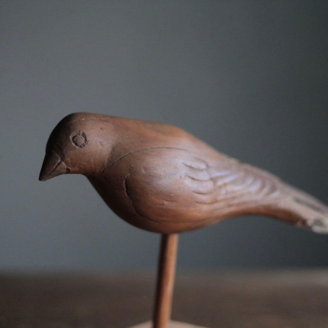 木の 鳥 オブジェ 古道具 アンティーク