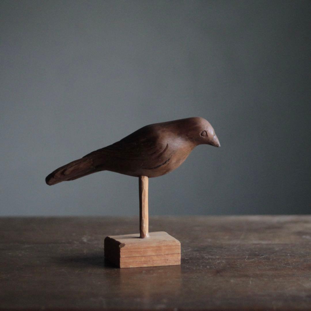 木の 鳥 オブジェ 古道具 アンティーク