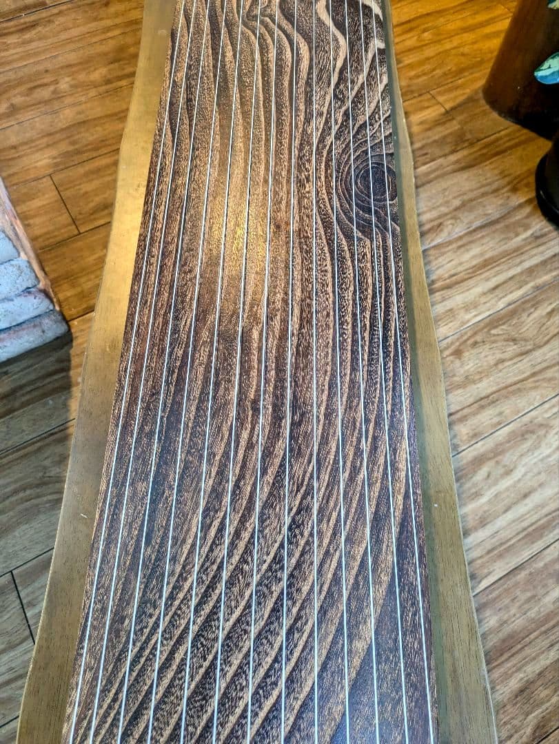 琴　和楽器　弦楽器 13弦　すだれ彫り　口絵　美木目