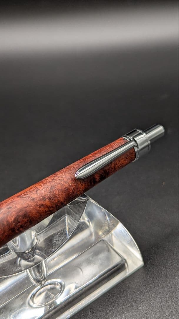 286ペン工房翌檜　本花梨　瘤杢　木軸シャーペン　木軸ボールペン