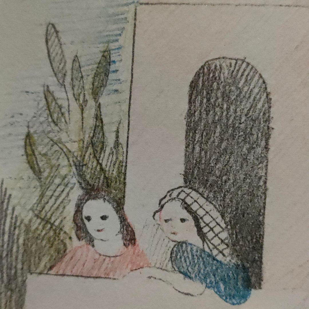 ローランサンの多色刷りリトグラフ　園遊会　ガーデンパーティー　女流巨匠