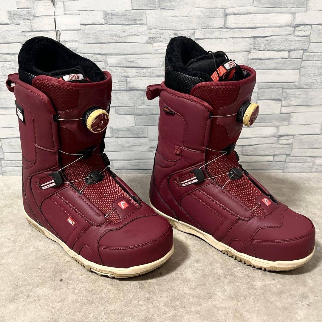 美品 ヘッド スノーボードブーツ TRUE BOA 26.0cm ワインレッド