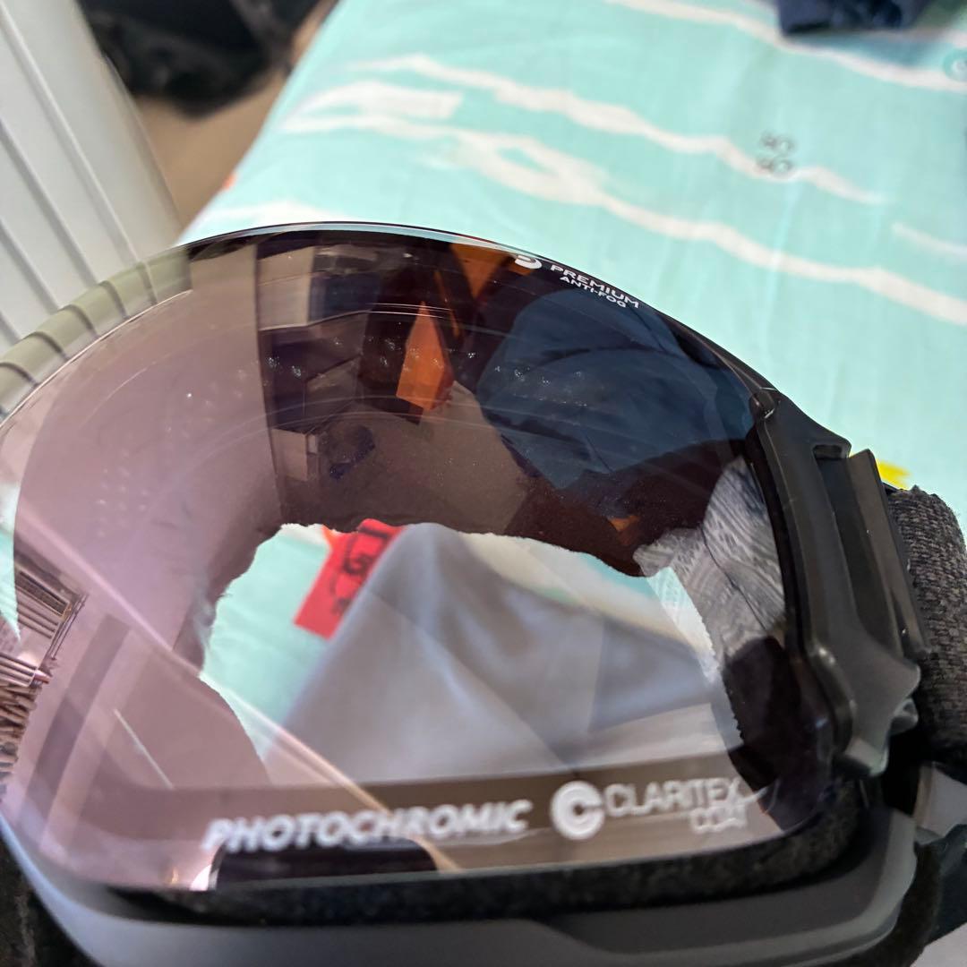 dice bank 調光 スノーボード ゴーグル 15-55% 球面 換気でき