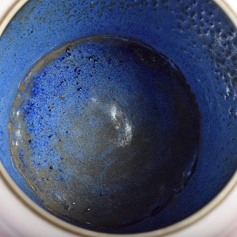 AAA安藤七宝店純銀刻印　桜釉　葡萄文瓶　唐木台・木箱付　H　R8810B