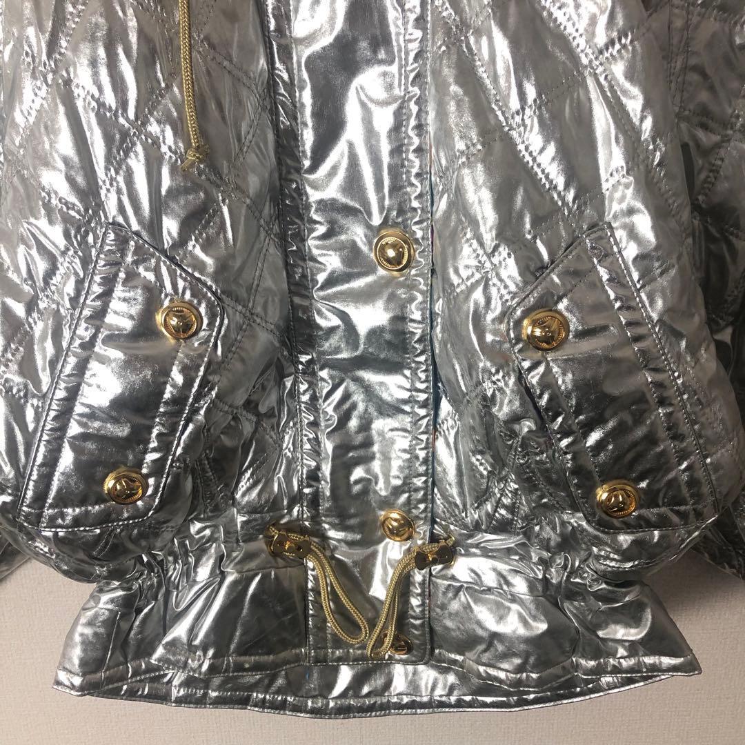 ellesse エレッセ ファー付き ヴィンテージ スキーウェア シルバー M