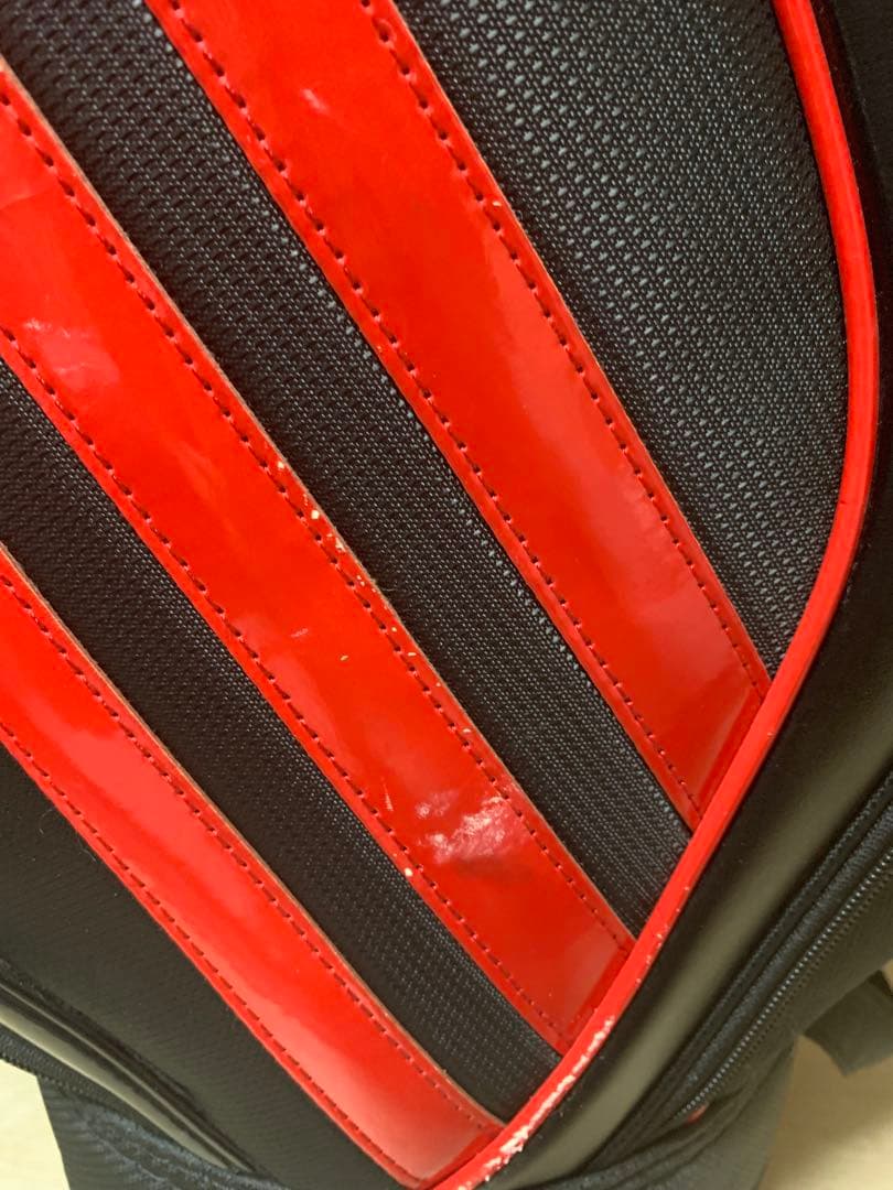 adidas キャディバッグ クラブセット 黒/赤 ストライプデザイン
