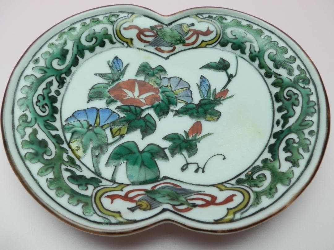 時代物 角福 朝顔紋 変形皿 5客 TN 107 70816