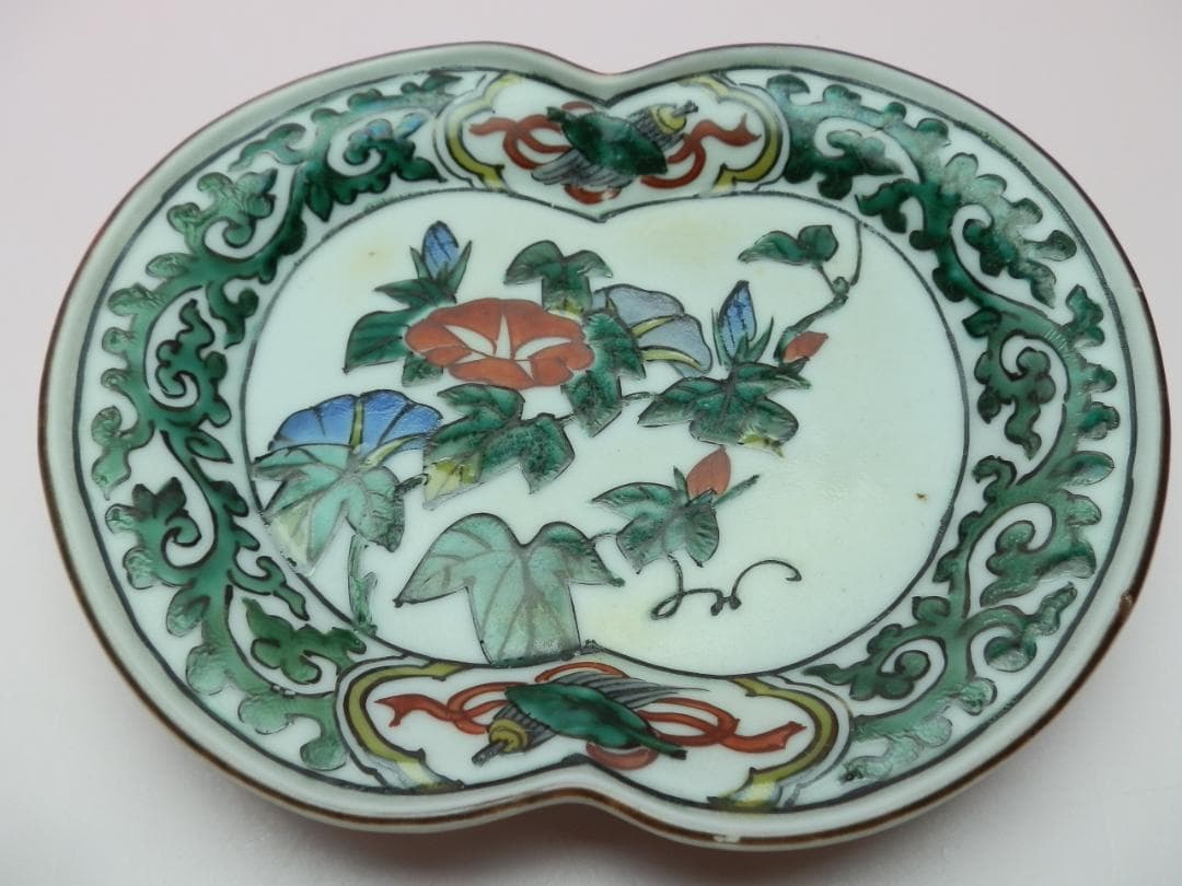 時代物 角福 朝顔紋 変形皿 5客 TN 107 70816