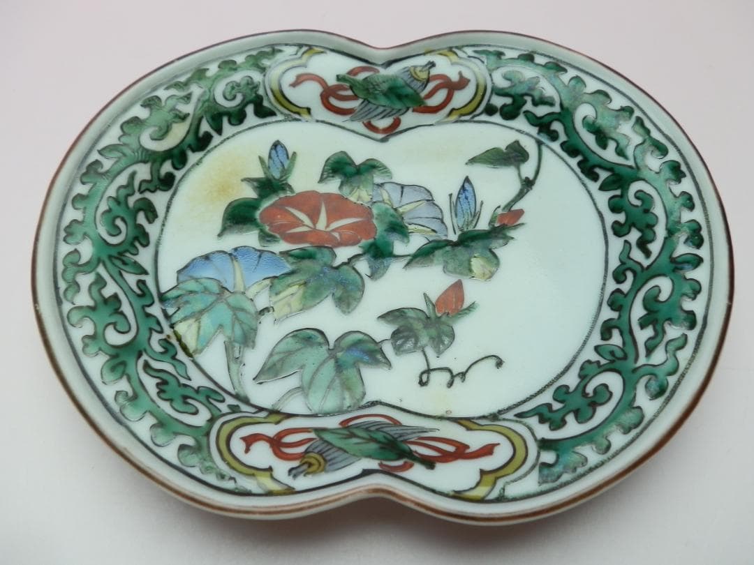 時代物 角福 朝顔紋 変形皿 5客 TN 107 70816