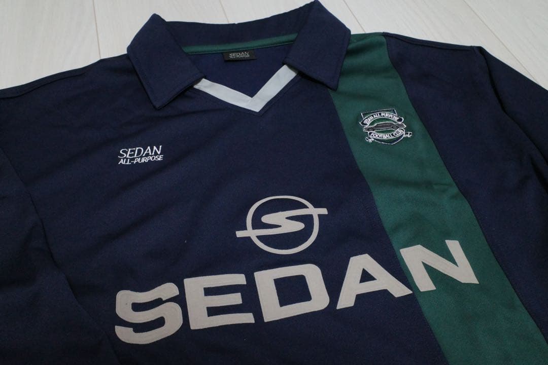 SEDAN ネイビー/グリーン 長袖シャツ