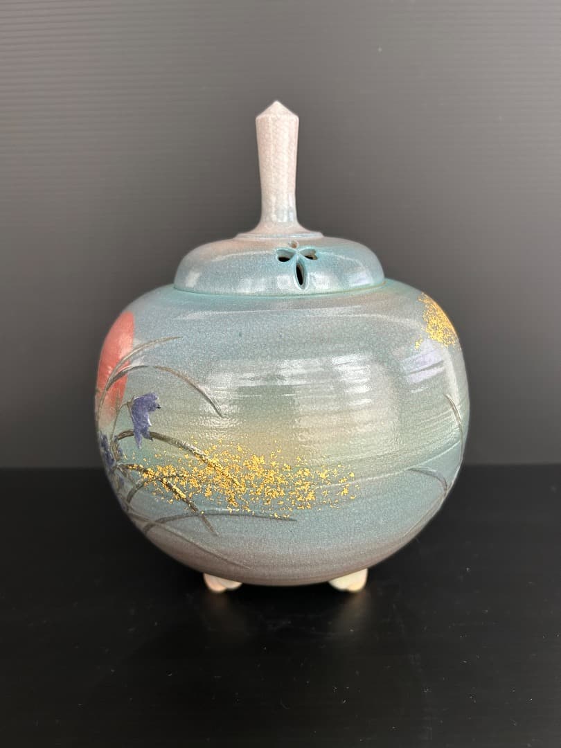 陶彩景 秋草図香炉 (十二世 坂高麗左衛門) (バービー様ご予約品 )