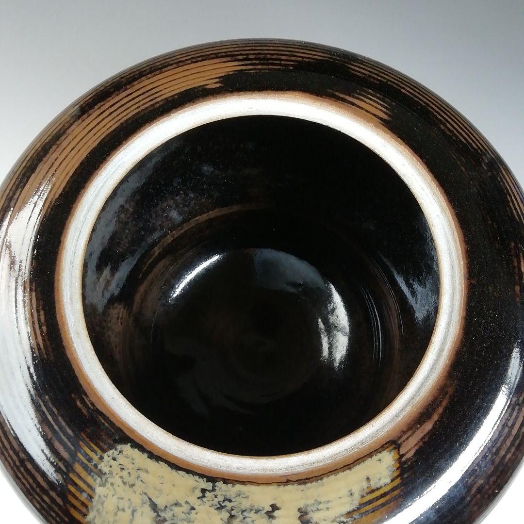 Ｔ６８０　水指　『膳所焼』『箪瓢水指』『淡海ぜぜ 陽炎園 造』　共箱　茶道具