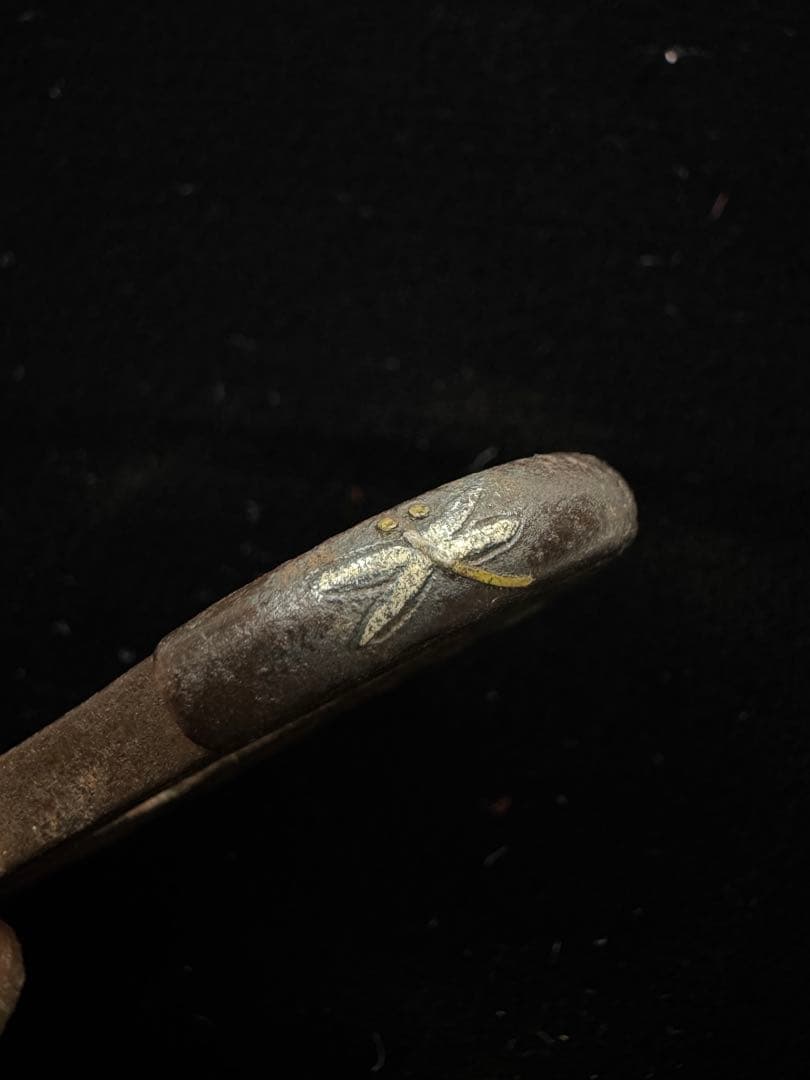 鐔 蜻蛉図 鉄 無銘 日本刀 刀装具 骨董 古美術 江戸時代 時代物