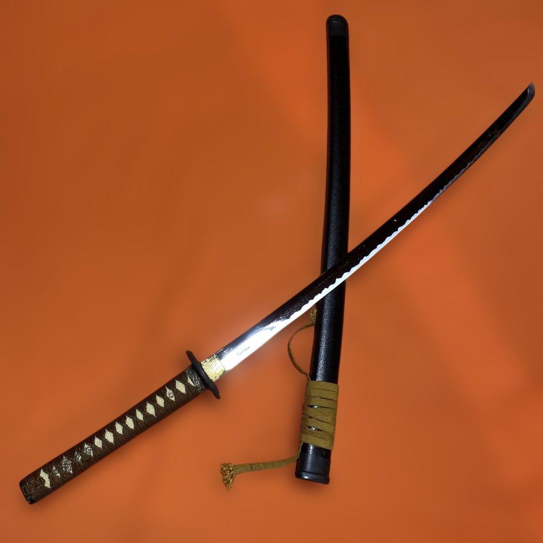 格安上質模造刀 茶柄 雲龍楕円鍔 黒梨地鞘