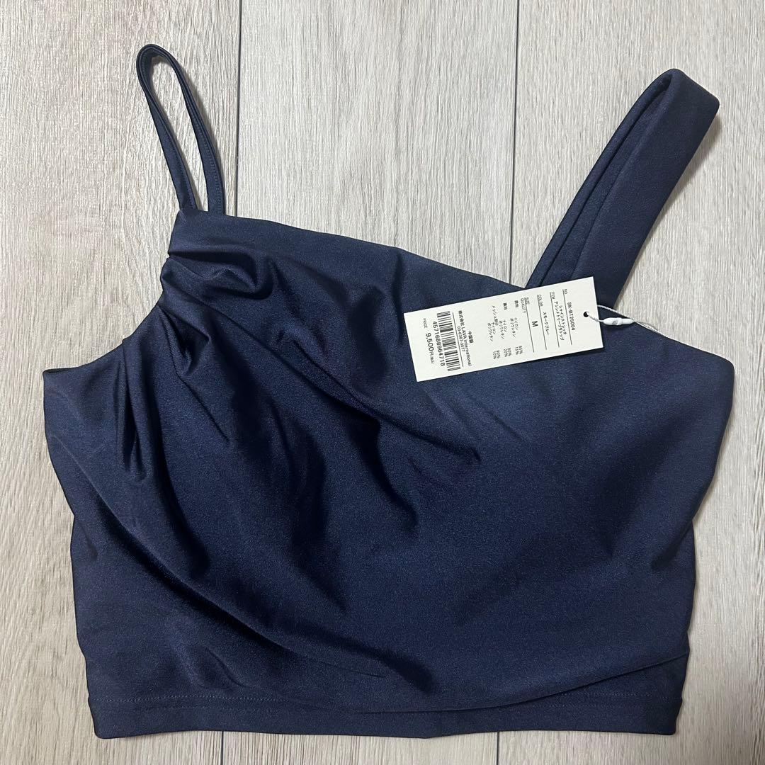 【SUKALA】シャインストレッチアシンメトリーブラトップ　スモークブルー　M