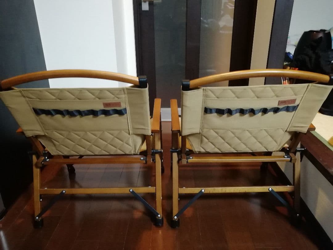 WAQ Folding Wood Chair ウッドチェア タンカラー2個セット