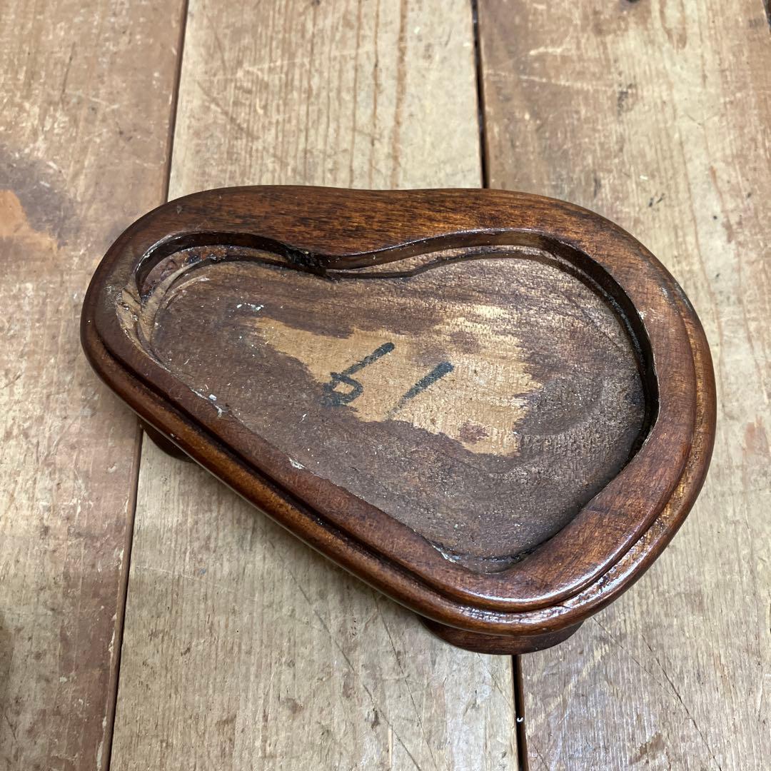 E-4 昭和レトロ 鑑賞石 赤石 飾り石 碧玉 磨き石 台座付き 石 ストーン