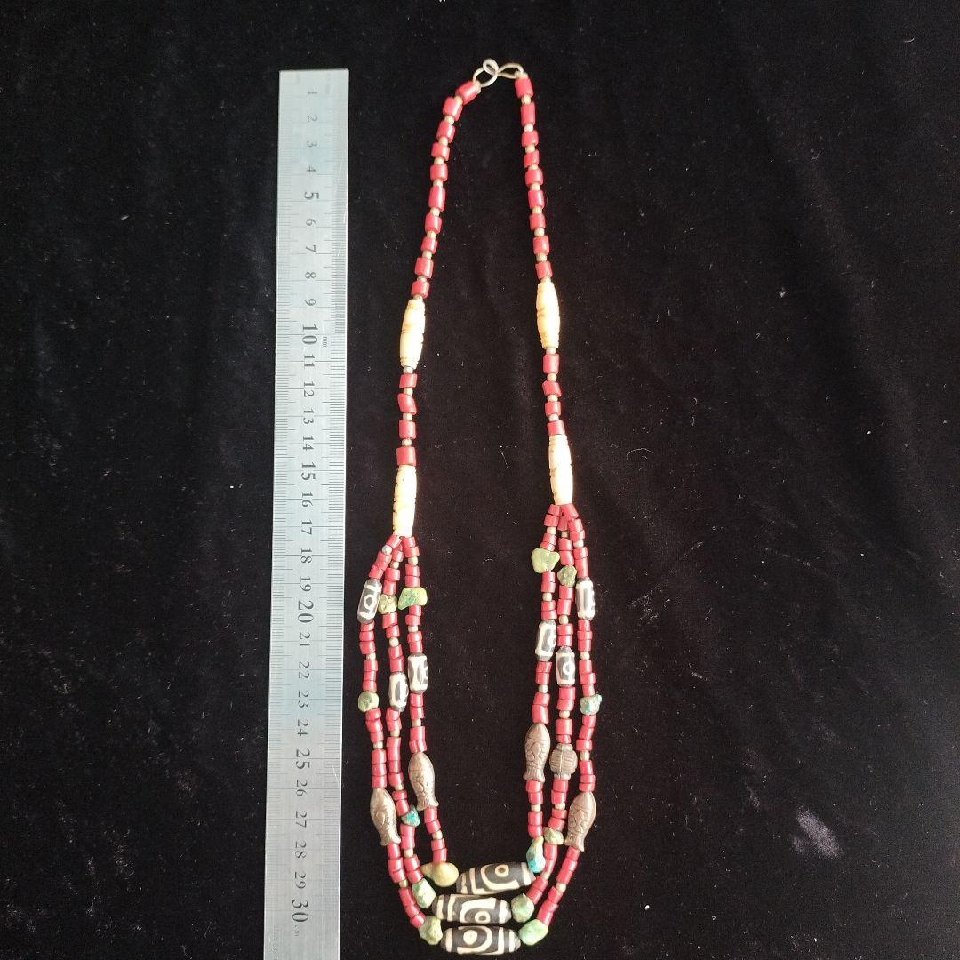 ヴィンテージ チベット風マルチストランドネックレス（25年以上前）