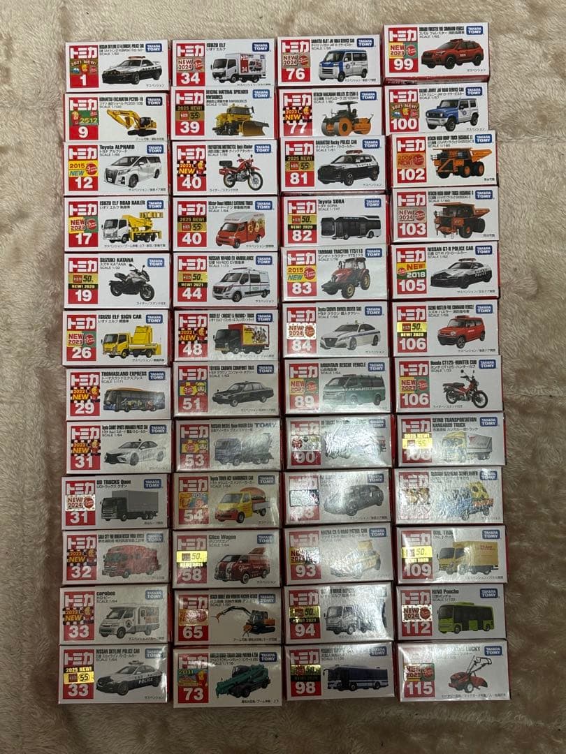 ま*ん様 【バラ売り不可】トミカ 開封済み 48台 まとめ売り 新車シール付き